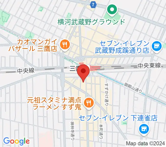 三鷹市美術ギャラリーの地図