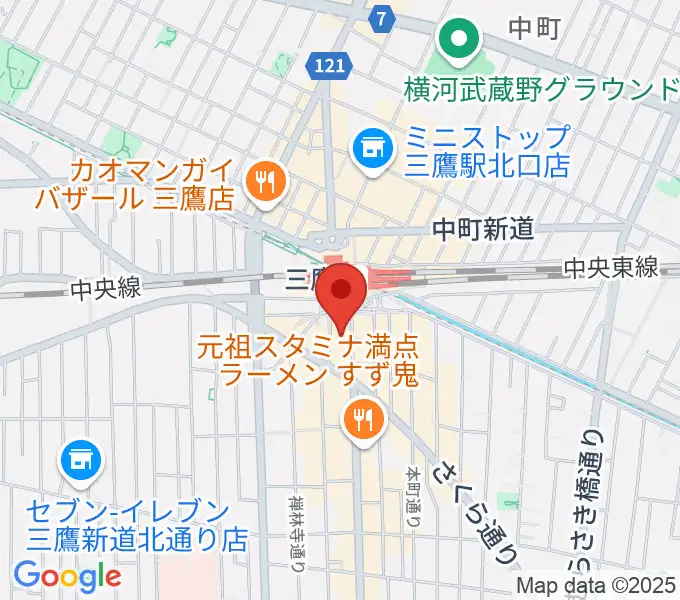 三鷹市美術ギャラリーの地図
