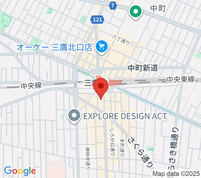 三鷹市美術ギャラリーの地図