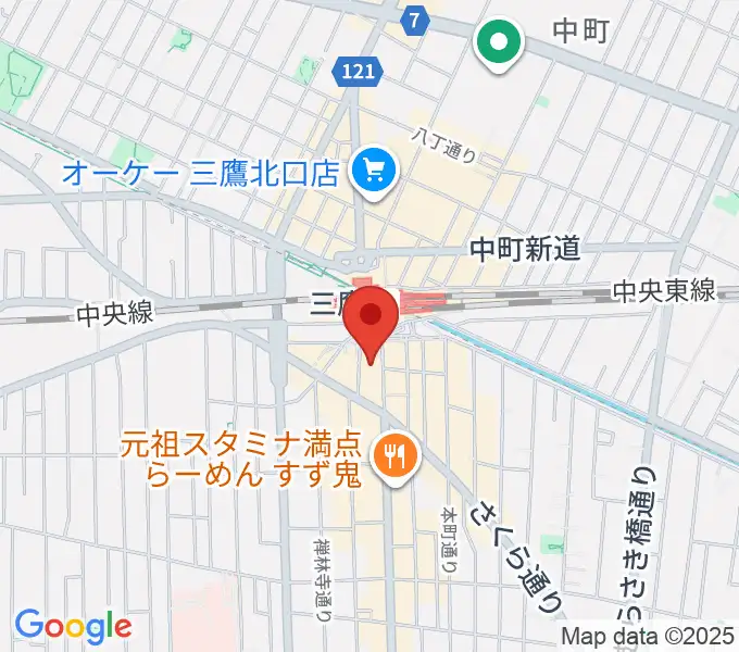 三鷹市美術ギャラリーの地図