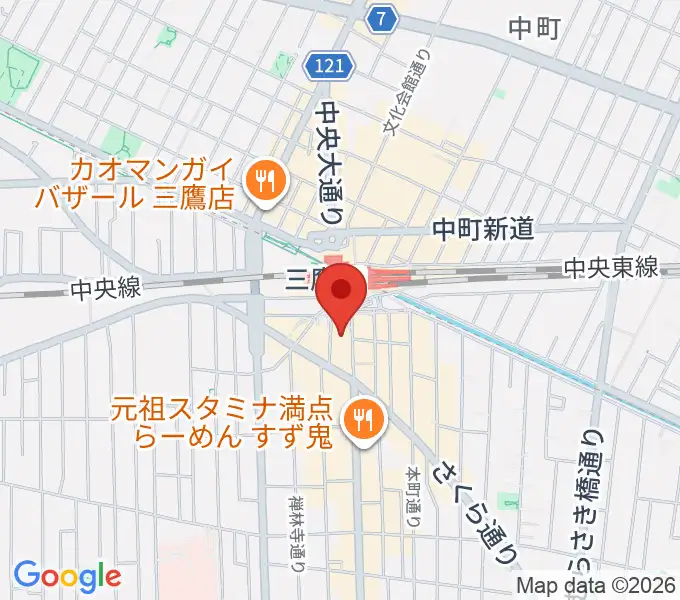 三鷹市美術ギャラリーの地図