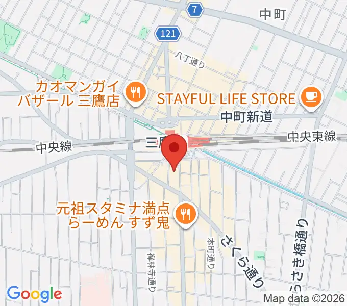 三鷹市美術ギャラリーの地図
