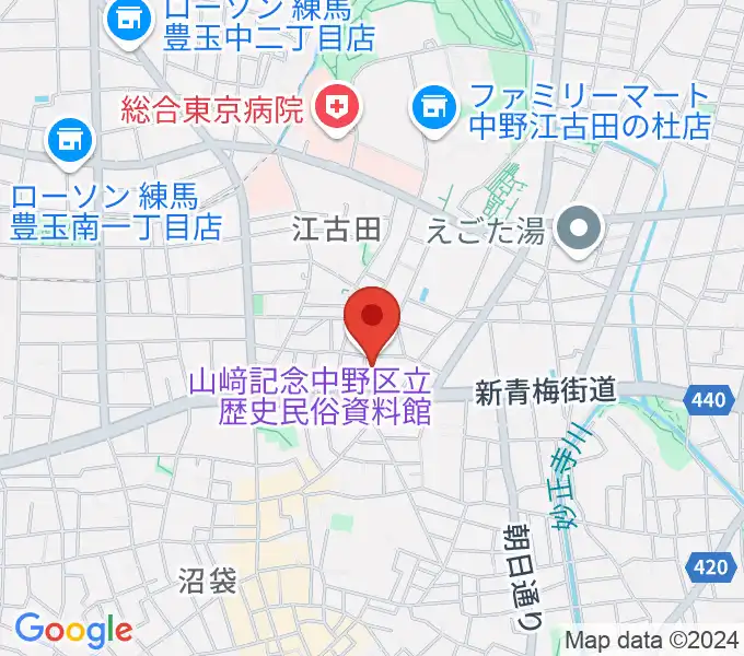 中野区立歴史民俗資料館の地図