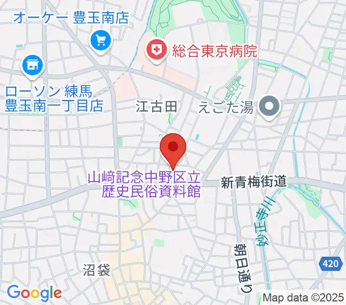 中野区立歴史民俗資料館の地図