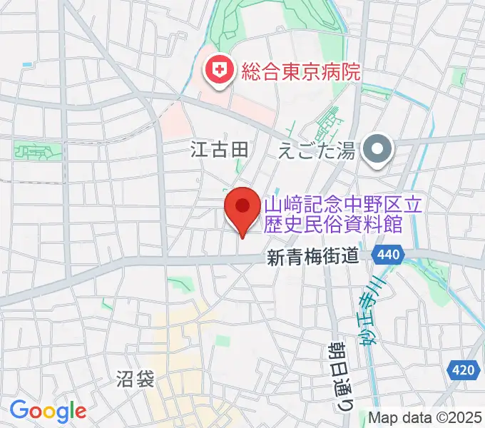 中野区立歴史民俗資料館の地図