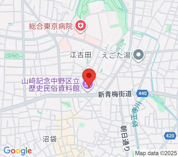 中野区立歴史民俗資料館の地図