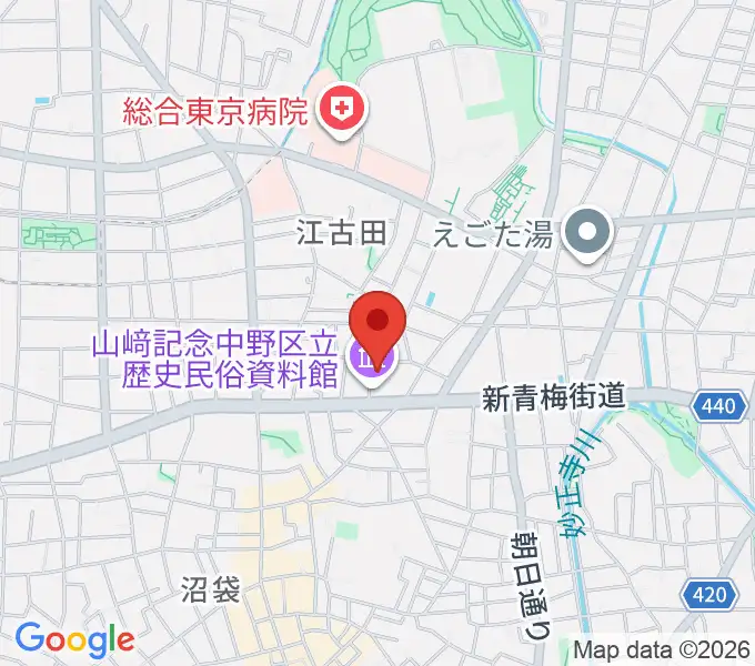 中野区立歴史民俗資料館の地図