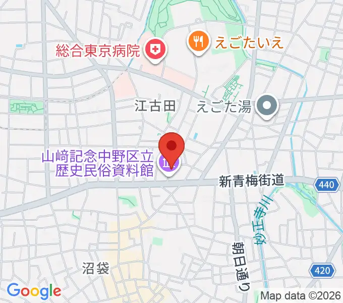 中野区立歴史民俗資料館の地図