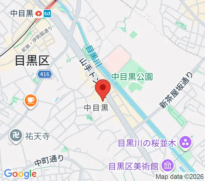 めぐろ歴史資料館の地図