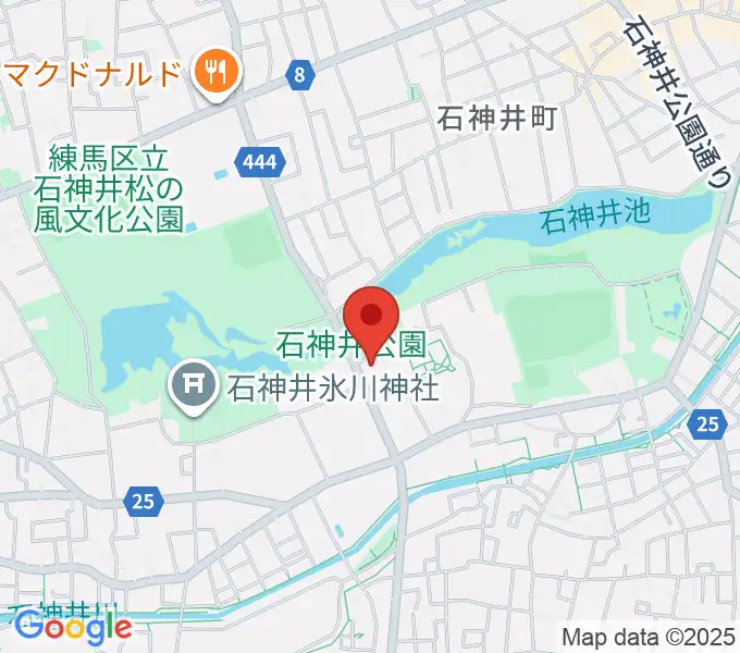 石神井公園ふるさと文化館の地図