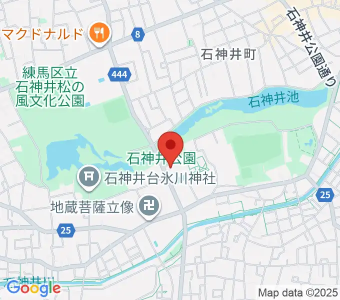 石神井公園ふるさと文化館の地図