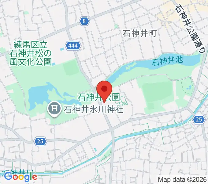 石神井公園ふるさと文化館の地図