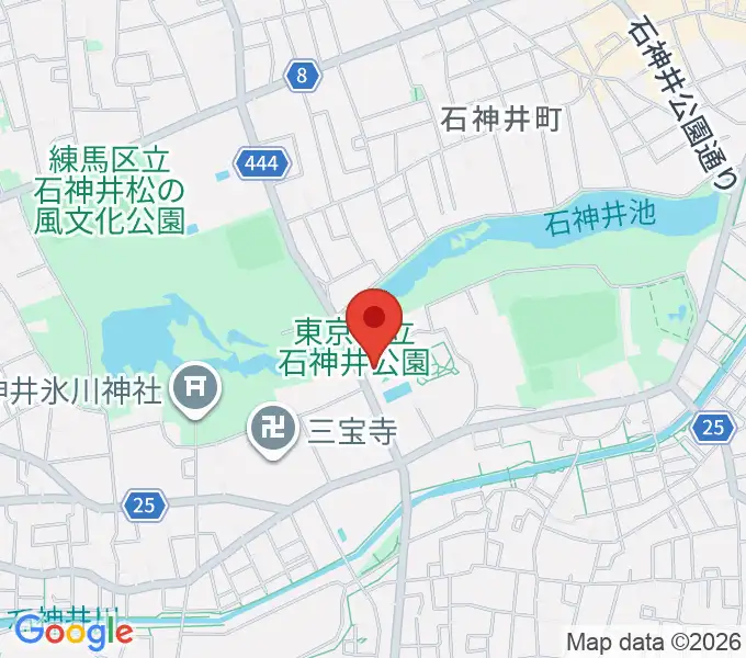 石神井公園ふるさと文化館の地図
