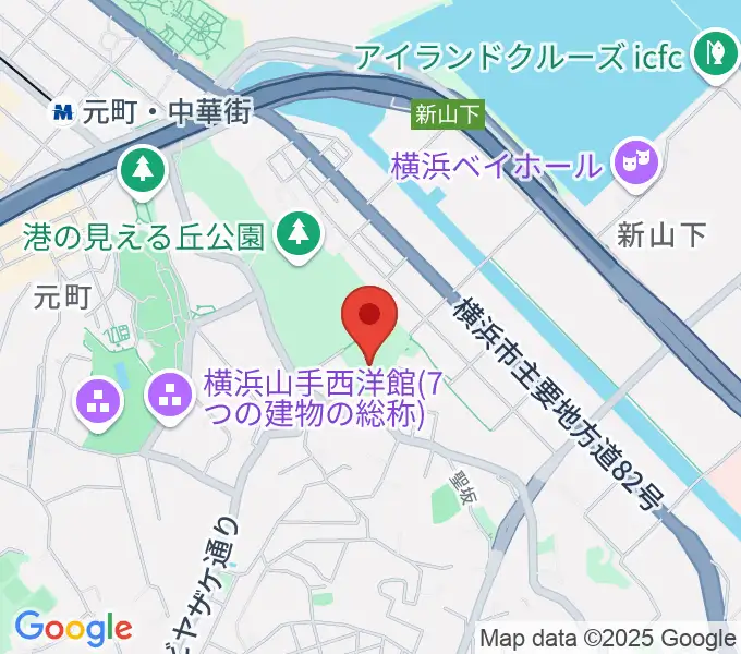 神奈川近代文学館の地図