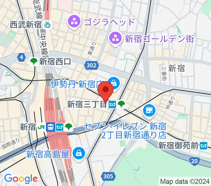 シアターマーキュリー新宿の地図