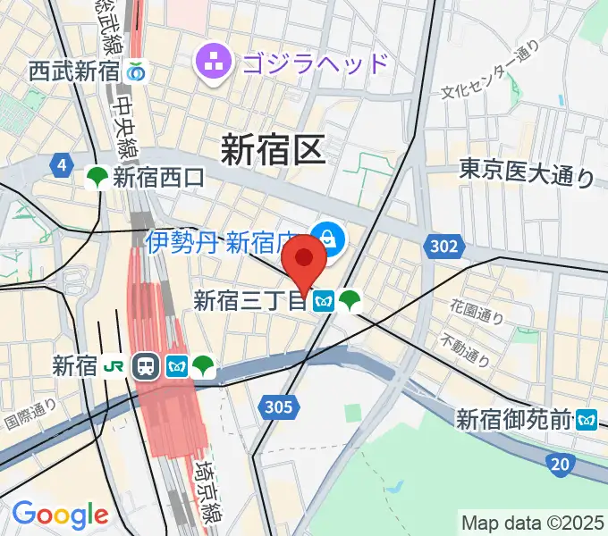 シアターマーキュリー新宿の地図
