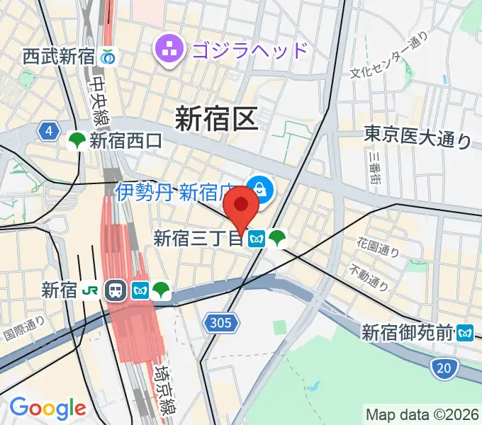 シアターマーキュリー新宿の地図