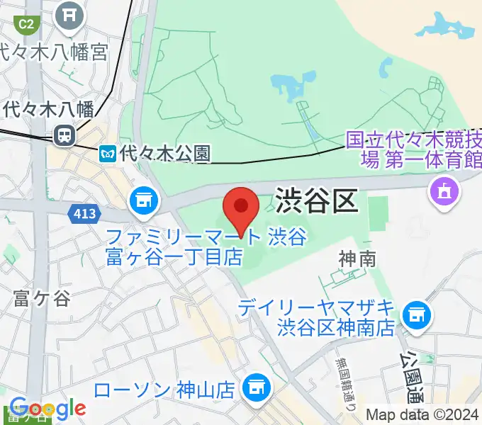 代々木公園陸上競技場の地図