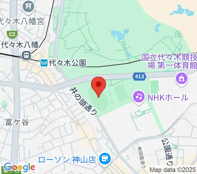 代々木公園陸上競技場の地図