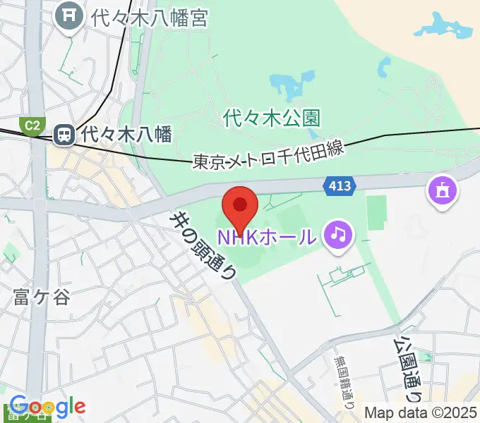 代々木公園陸上競技場の地図