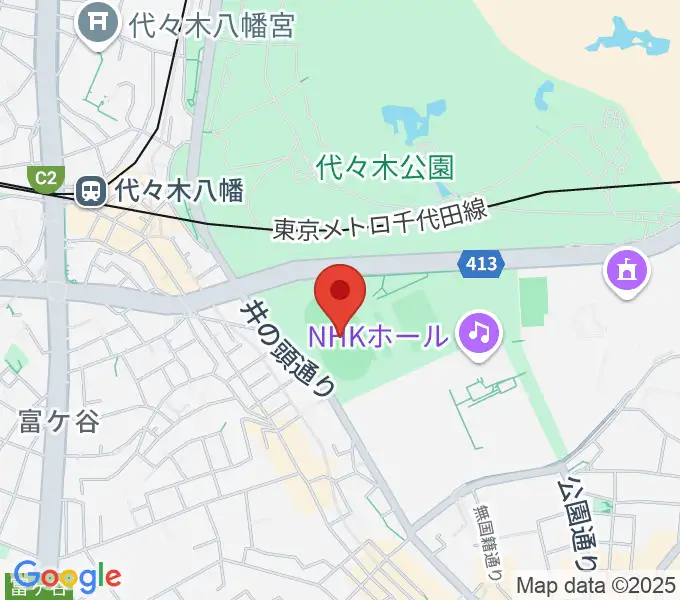 代々木公園陸上競技場の地図