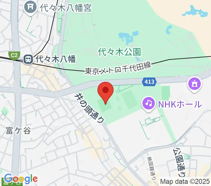 代々木公園陸上競技場の地図