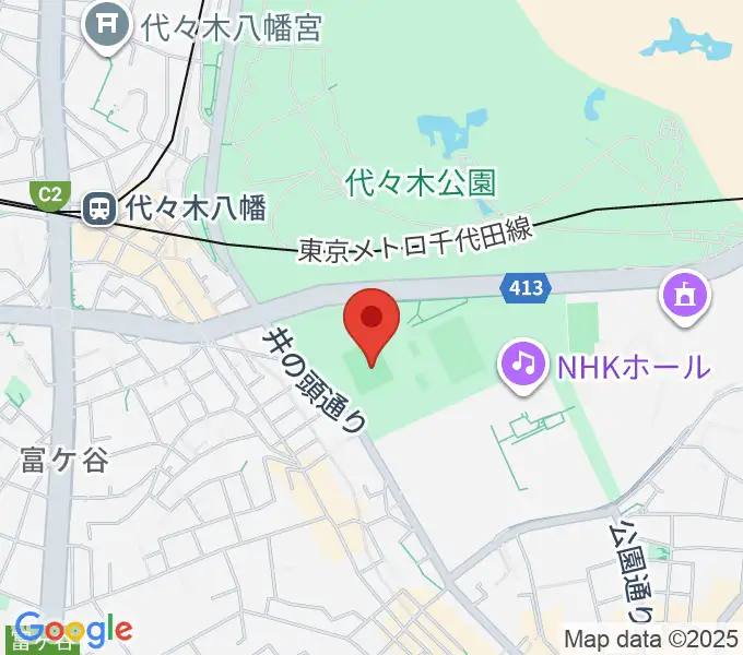 代々木公園陸上競技場の地図