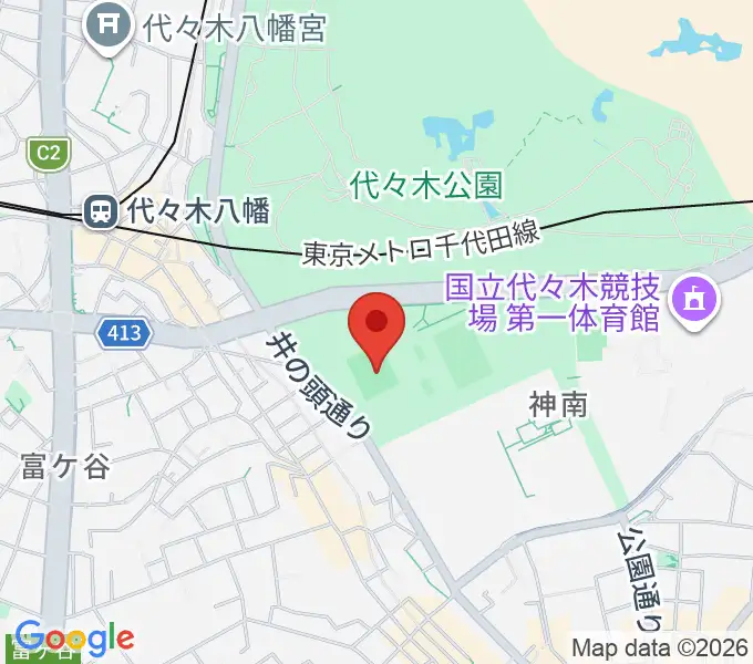 代々木公園陸上競技場の地図