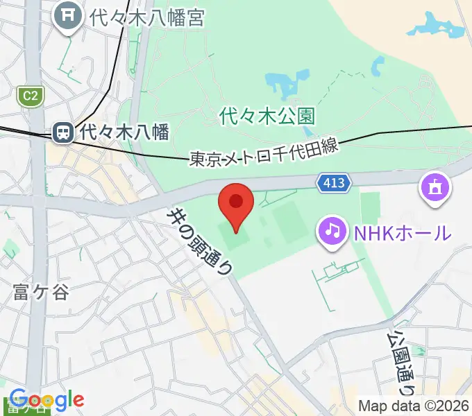代々木公園陸上競技場の地図