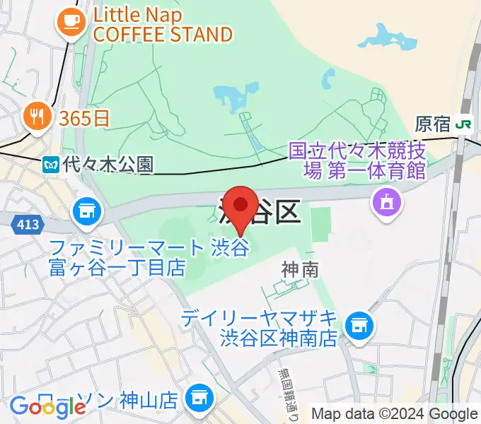 代々木公園球技場の地図