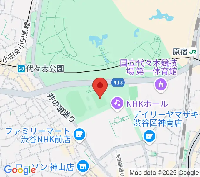 代々木公園球技場の地図