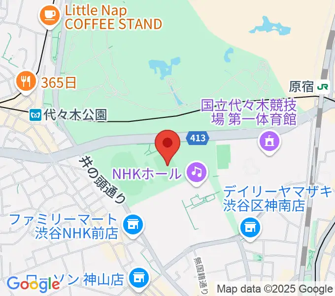 代々木公園球技場の地図