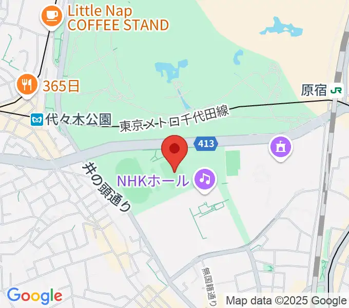 代々木公園球技場の地図