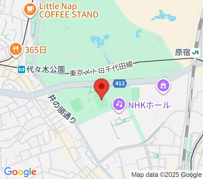 代々木公園球技場の地図
