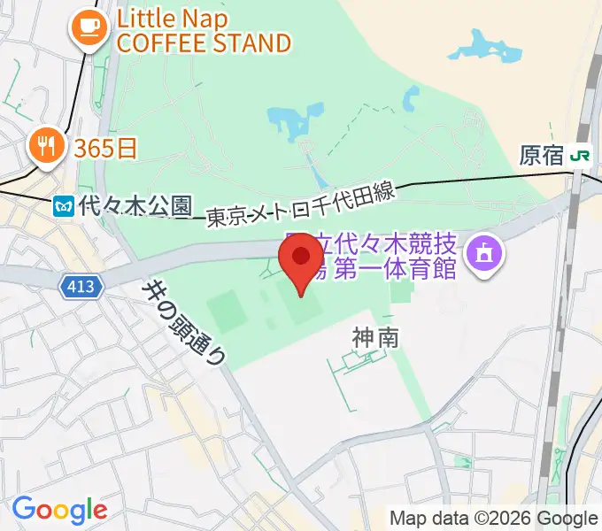 代々木公園球技場の地図