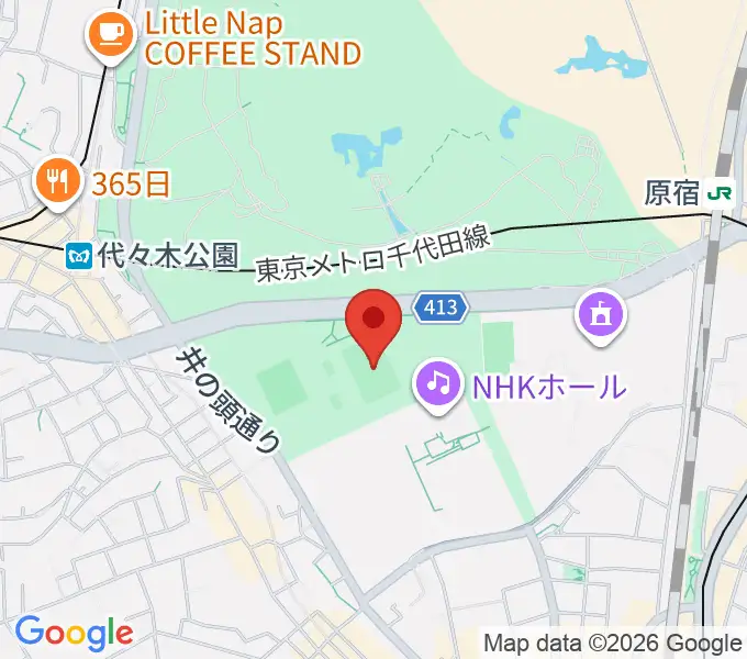 代々木公園球技場の地図