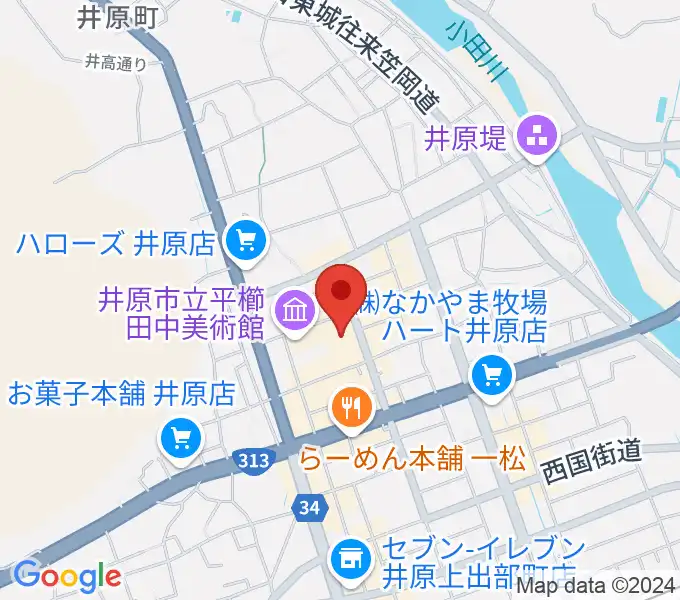 井原市民会館の地図