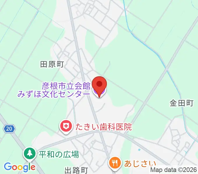 彦根市みずほ文化センターの地図