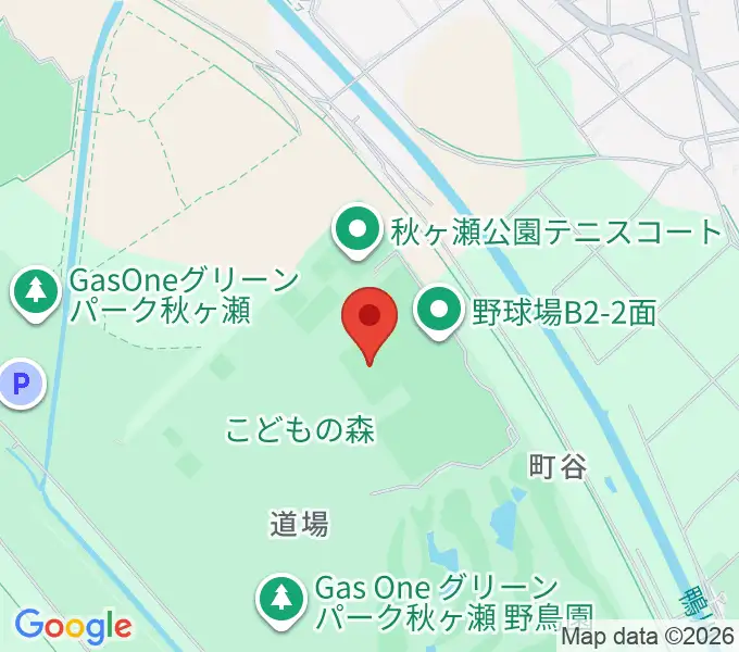 Gas Oneグリーンパーク秋ヶ瀬サッカー場の地図