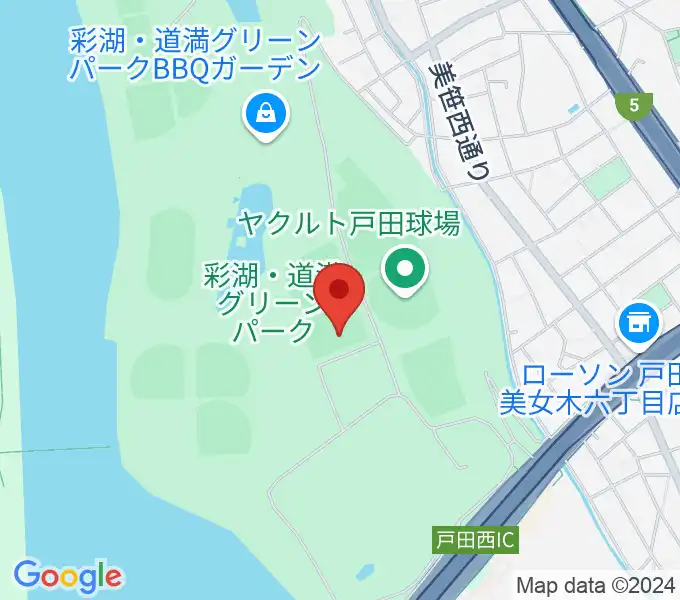 彩湖・道満グリーンパークサッカー場の地図