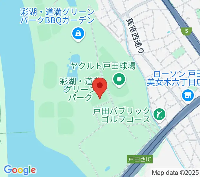 彩湖・道満グリーンパークサッカー場の地図