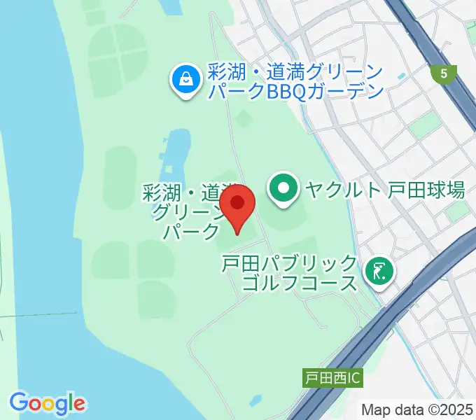 彩湖・道満グリーンパークサッカー場の地図