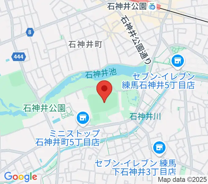 石神井公園野球場の地図
