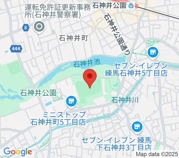 石神井公園野球場の地図