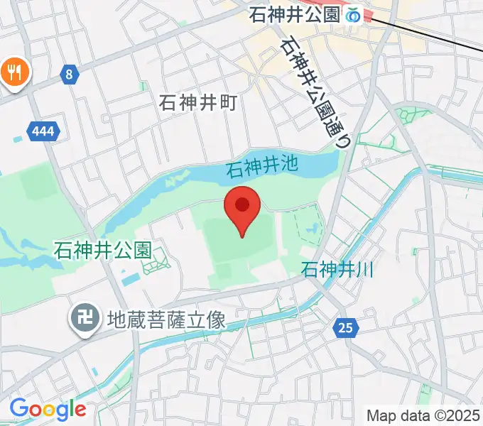 石神井公園野球場の地図