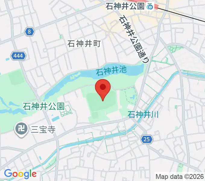 石神井公園野球場の地図