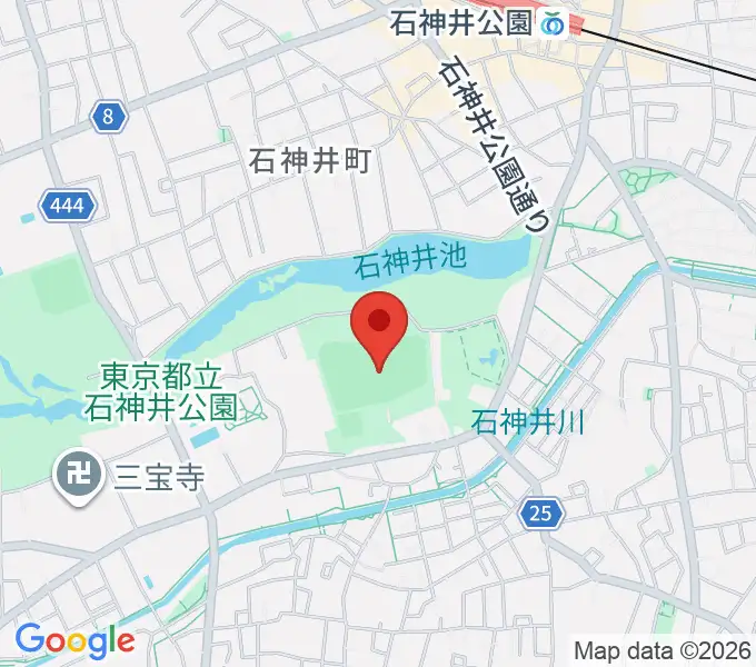 石神井公園野球場の地図