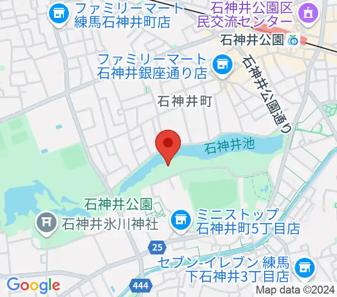 石神井公園野外ステージの地図