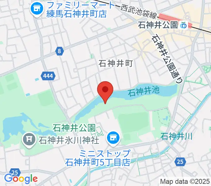 石神井公園野外ステージの地図