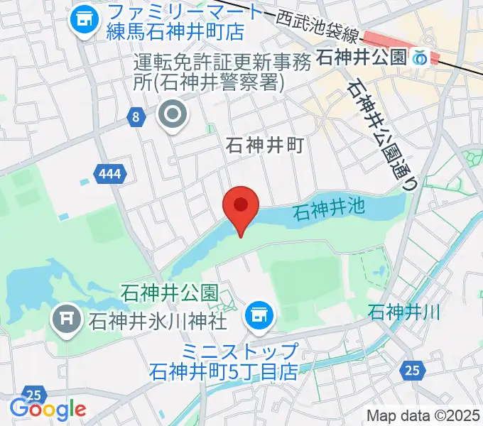 石神井公園野外ステージの地図